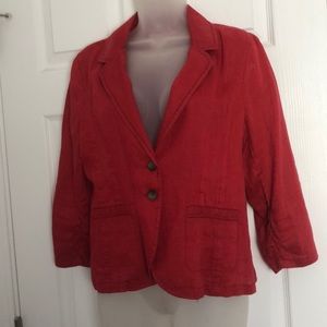 Carlson 100% Linen 2 Button front closure Blazer Size S
